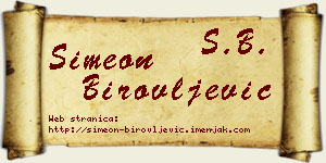 Simeon Birovljević vizit kartica